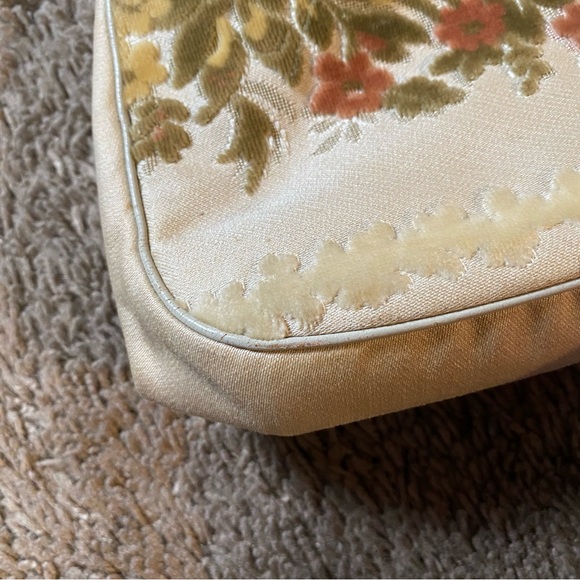 RARE 50’s Bienen Davis Velvet Floral Carpet Chenille Purse Bag - Picture 13 of 15